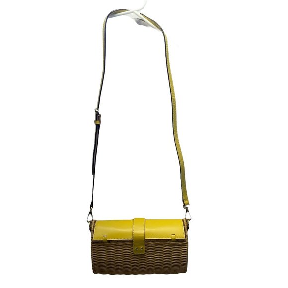 Frances Valentine Yellow Woven Basket Crossbody - Picture 4 of 8